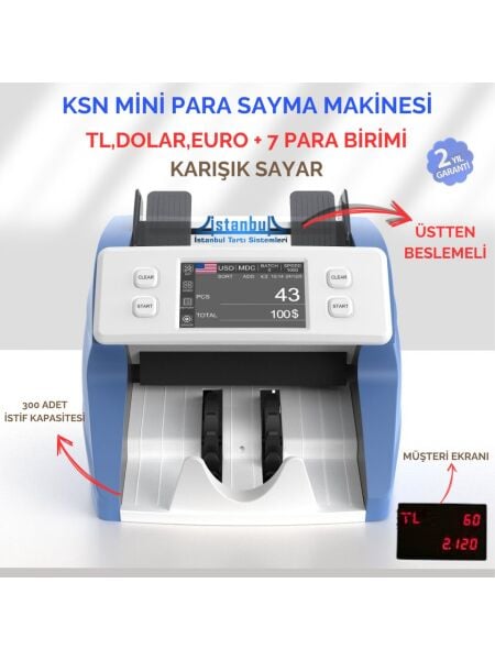 KSN MİNİ 10 ADET PARA BİRİMİ SAYAN TEK KATLI PARA SAYAMA MAKİNASI